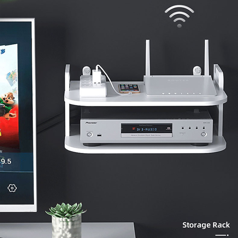 Desk Room Setup - Półka ścienna na router z otworami