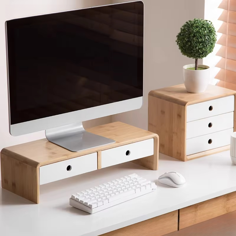 Desk Room Setup - Podstawka pod monitor z bambusa, ekologiczny